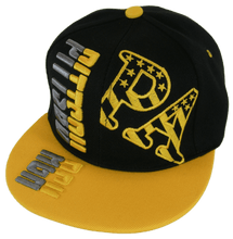 Pittsburgh Raised Text Adjustable Snapback Baseball Cap (Black/Gold)