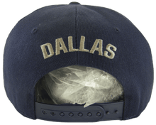 Dallas Raised Text Adjustable Snapback Baseball Cap (Navy)