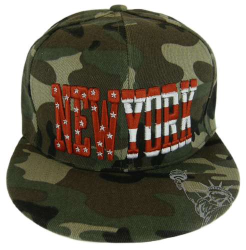 New York City Statue of Liberty Patriotic Snapback Baseball Cap (Military Camo)