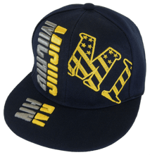 Michigan Raised Text Adjustable Snapback Baseball Cap (Navy)