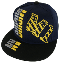 Michigan Raised Text Adjustable Snapback Baseball Cap (Navy/Black)