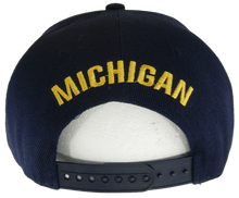 Michigan Raised Text Adjustable Snapback Baseball Cap (Navy)