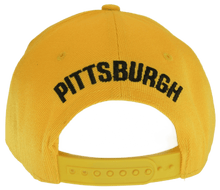 Pittsburgh Raised Text Adjustable Snapback Baseball Cap (Gold)