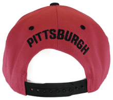 Pittsburgh Raised Text Adjustable Snapback Baseball Cap (Pink/Black)