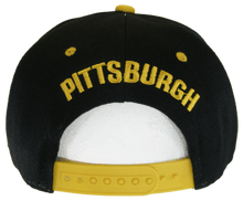 Pittsburgh Raised Text Adjustable Snapback Baseball Cap (Black/Gold)