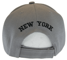 New York City Men's Banner on Bill Adjustable Baseball Cap (Gray/Black)