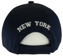 New York City Men's Banner on Bill Adjustable Baseball Cap (Navy/White)