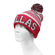 Dallas Blended Colors Men's Winter Knit Pom Beanie Hat (Fuschia/White)