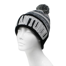 San Antonio Blended Colors Men's Winter Knit Pom Beanie Hat (Black/Gray)