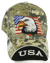 USA Men's Patriotic Eagle Adjustable Baseball Cap (USA Front Digital Camo)