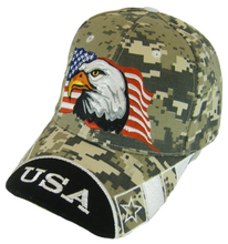 USA Men's Patriotic Eagle Adjustable Baseball Cap (USA Front Digital Camo)