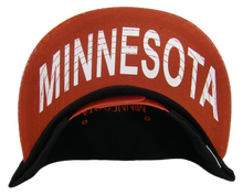 Minnesota Men's Adjustable Snapback Baseball Cap (Black/Red Textured)